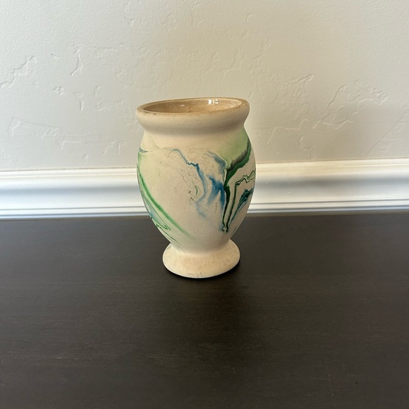 Blue/green Nemadji Vase Pottery - Picture 2 of 6